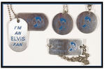 ELVIS PRESLEY ALUMINUM DOG TAGS, JEWELRY.