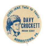 NORRISTOWN, PA. RARE CROCKETT BUTTON FROM HAKE COLLECTION & CPB.