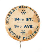 EARLIEST "MOTION PICTURES" THEATER BUTTON WE'VE SEEN FROM HAKE COLLECTION & CPB.