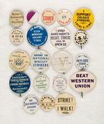 "STRIKE" BUTTONS FROM THE LEVIN COLLECTION.