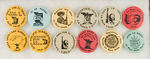 CHICANO POLITICAL POWER 12 BADGE-A-MINIT BUTTONS FOR 1981 LA RAZA UNIDA PARTY FROM LEVIN COLLECTION.