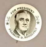 FDR REAL PHOTO LARGEST SIZE WWII VICTORY BUTTON.