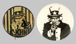 UNCLE SAM ALTERED IMAGE ANTI-WAR BUTTONS.