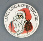 "SANTA COMES FROM FINLAND" BUTTON.