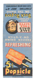 "BUCK ROGERS POPSICLE/CREAMSICLE" MATCHBOOK.