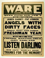 "ANGELS WITH DIRTY FACES" THEATER WINDOW CARD.