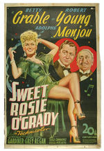 "SWEET ROSIE O'GRADY" BETTY GRABLE LINEN-MOUNTED POSTER.