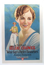 "WISE GUYS PREFER BRUNETTES" LINEN-MOUNTED POSTER.