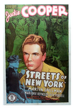 "STREETS OF NEW YORK" LINEN-MOUNTED POSTER.