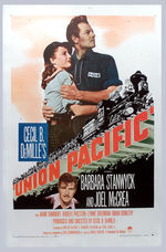 "UNION PACIFIC" LINEN-MOUNTED POSTER.