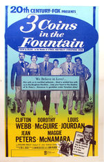 "THREE COINS IN THE FOUNTAIN" LINEN-MOUNTED POSTER.