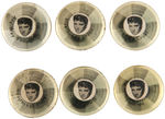 ELVIS PRESLEY GOLD RECORD BUTTONS SIX OF SEVEN KNOWN.