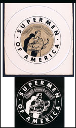 SUPERMAN "SUPERMEN OF AMERICA" PRODUCTION  ART FOR PIN-BACK BUTTON.