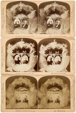 GROUP OF THREE 1888 JUGATE STEREOVIEWS INCLUDING CLEVELAND/THURMAN, HARRISON/MORTON AND FISK/BROOKS.