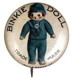 RARE "BINKIE DOLL" 1930s BUTTON.