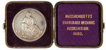 SILVER MEDAL ISSUED BY "MASSACHUSETTS CHARITABLE MECHANIC ASSOCIATION 1892" WITH CASE.