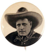 RARE "JACK HOXIE" PORTRAIT BUTTON.