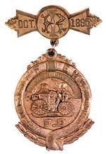 ORNATE 1895 FIRE BADGE.