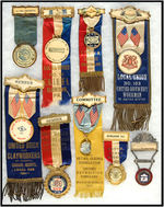 COLLECTION OF NINE EARLY LABOR AND UNION BADGES 1899-1925.