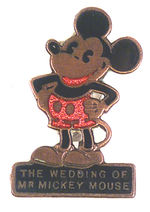 RARE MICKEY 1930s SHEET MUSIC ENGLISH ENAMEL AND BRASS PIN.