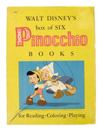 “BOX OF SIX PINOCCHIO BOOKS.”