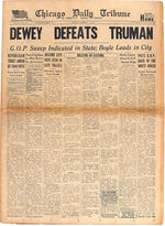 "DEWEY DEFEATS TRUMAN" CHICAGO DAILY TRIBUNE COMPLETE NEWSPAPER.