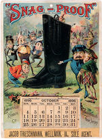 BROWNIES 1896 "SNAG PROOF" BOOT ADVERTISING CALENDAR.