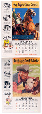 "ROY ROGERS RANCH CALENDAR" W/NESTLE QUIK ADS.