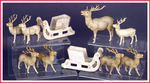 CHRISTMAS SCENE BUILDINGS/TREES/ANIMALS/ORNAMENTS EXTENSIVE GROUP.