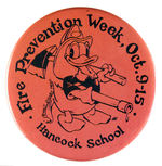 DONALD DUCK FIRE PREVENTION LIMITED ISSUE BUTTON.