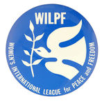 "WOMEN'S INTERNATIONAL LEAGUE FOR PEACE AND FREEDOM" BUTTON.