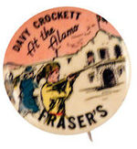 RARE "DAVY CROCKETT AT THE ALAMO" BUTTON.