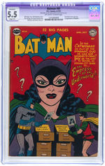 "BATMAN" #65 JUNE-JULY 1951 CGC RESTORED APPARENT 5.5 SLIGHT (P) FINE-.