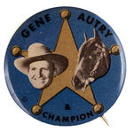 "GENE AUTRY & CHAMPION" STAR BUTTON.