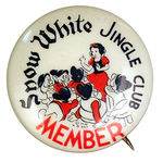 "SNOW WHITE JINGLE CLUB MEMBER" BUTTON.