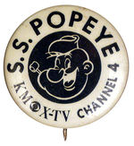 "S.S. POPEYE" ST. LOUIS TV CLUB BUTTON.