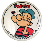 "POPEYE" RESTAURANT AD BUTTON.