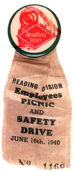 "READING LINES" BUTTON WITH PICNIC RIBBON.