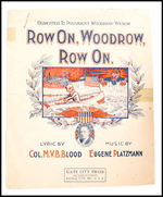 WOODROW WILSON "ROW ON, WOODROW, ROW ON" SHEET MUSIC.