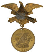 “JAMES G. BLAINE” BRASS TOKEN ON EAGLE HANGER UNLISTED IN DeWITT AND HAKE.