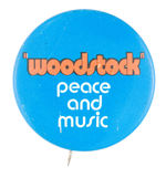 "'WOODSTOCK' PEACE AND MUSIC" CLASSIC DOCUMENTARY FILM BUTTON.