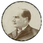 McKINLEY HUGE REAL PHOTO BUTTON QUITE POSSIBLY FROM HIS 1893 OHIO GOVERNOR CAMPAIGN.