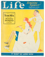 1927 “LIFE” MAG WITH TOM MIX ON THE TUNNEY/DEMPSEY FIGHT ALONG WITH TEX RICKARD CARTOON.