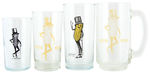 "PLANTERS MISTER PEANUT" EIGHT PIECE GLASS/MUG LOT.