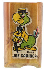 RARE "JOE CARIOCA" 1940s RECTANGULAR CATALIN PLASTIC PENCIL SHARPENER.