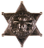 "HOPALONG CASSIDY" EMBOSSED STAR BADGE.