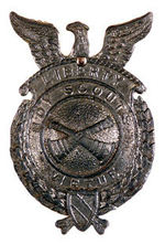 "BOY SCOUTS" WHITE METAL BADGE.