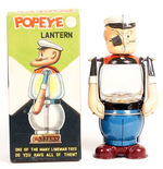 BOXED "POPEYE LANTERN" BATTERY OPERATED FIGURAL TIN BY LINE MAR.