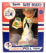 "POPEYE SURFBOARD ACTION PULL TOY" BOXED.