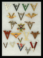 WORLD WAR II "V FOR VICTORY" PIN VARIATIONS.